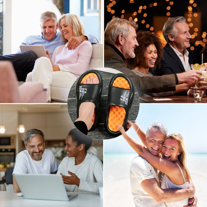 Orthopaedic massage slippers with nubs for ladies & gentlemen – Vitalis-Black-5.5-6.5-Nora Luxe