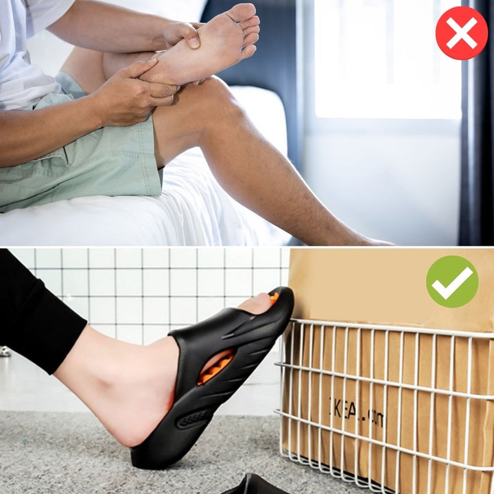 Orthopaedic massage slippers with nubs for ladies & gentlemen – Vitalis-Black-5.5-6.5-Nora Luxe