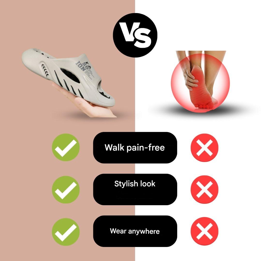 Orthopaedic massage slippers with nubs for ladies & gentlemen – Vitalis-Black-5.5-6.5-Nora Luxe