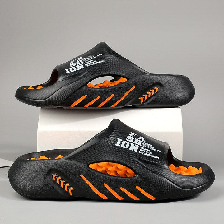Orthopaedic massage slippers with nubs for ladies & gentlemen – Vitalis-Black-5.5-6.5-Nora Luxe