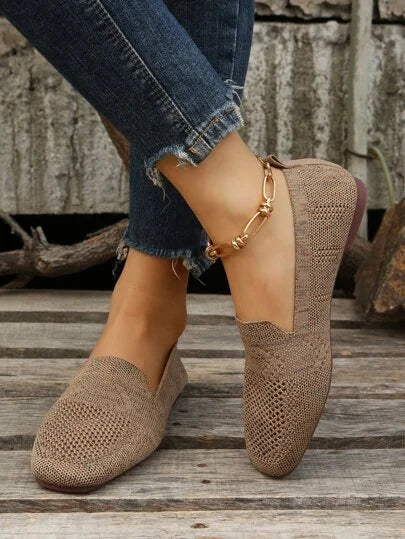 Orthopaedic Non-Slip Flat Shoes - Isabella-Khaki-2.5-Nora Luxe