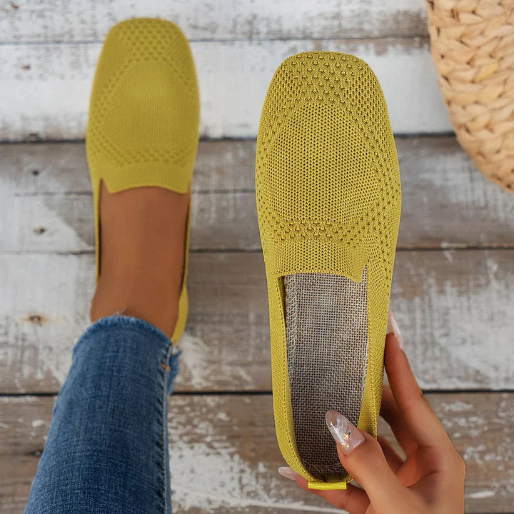 Orthopaedic Non-Slip Flat Shoes - Isabella-Yellow-2.5-Nora Luxe