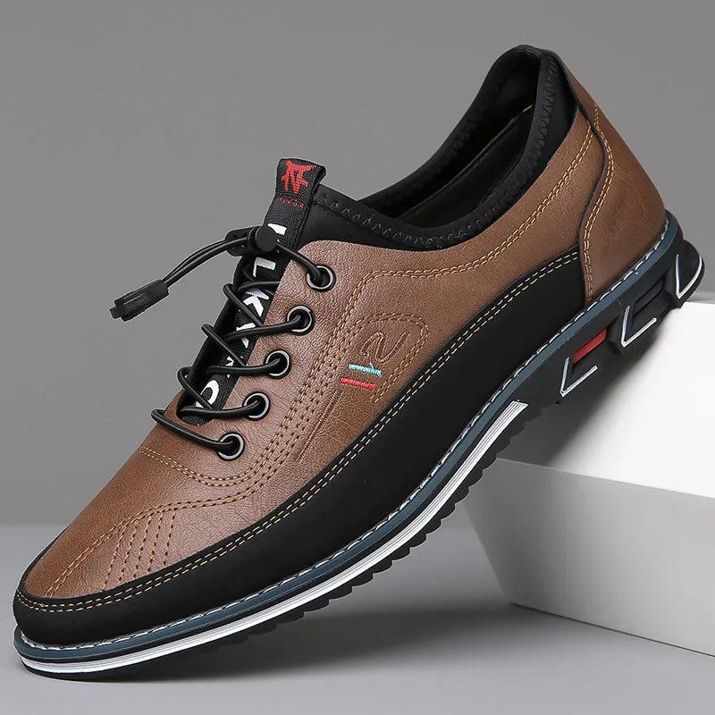 Orthopaedic Oxford Men's Shoes - Elias-Dark brown-5.0-Nora Luxe