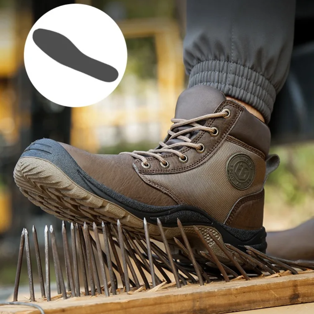 Orthopaedic Safety Boots with Steel Toe - SafeStep Pro-6-Brown-Nora Luxe