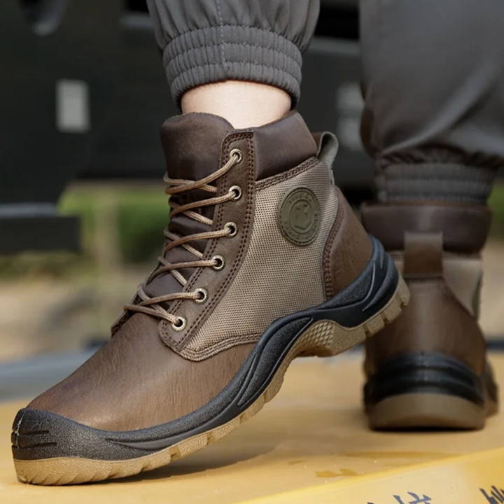 Orthopaedic Safety Boots with Steel Toe - SafeStep Pro-6-Brown-Nora Luxe