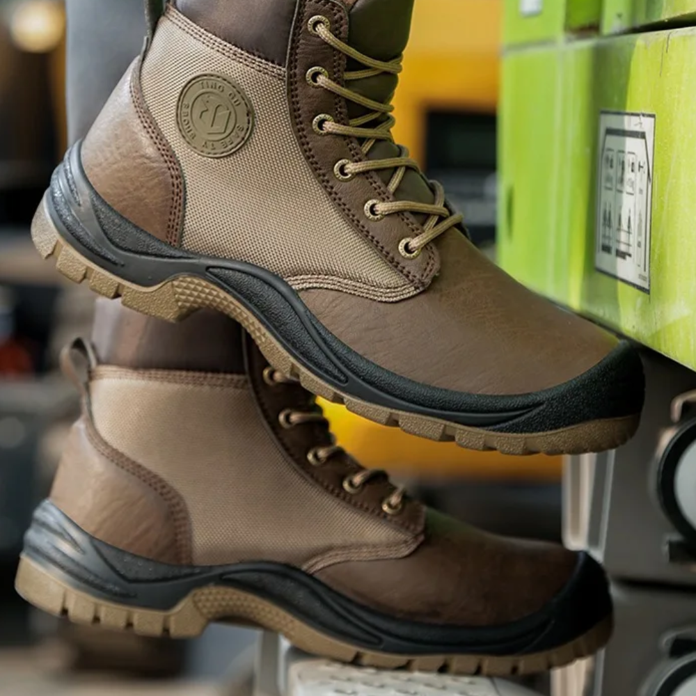 Orthopaedic Safety Boots with Steel Toe - SafeStep Pro-6-Brown-Nora Luxe