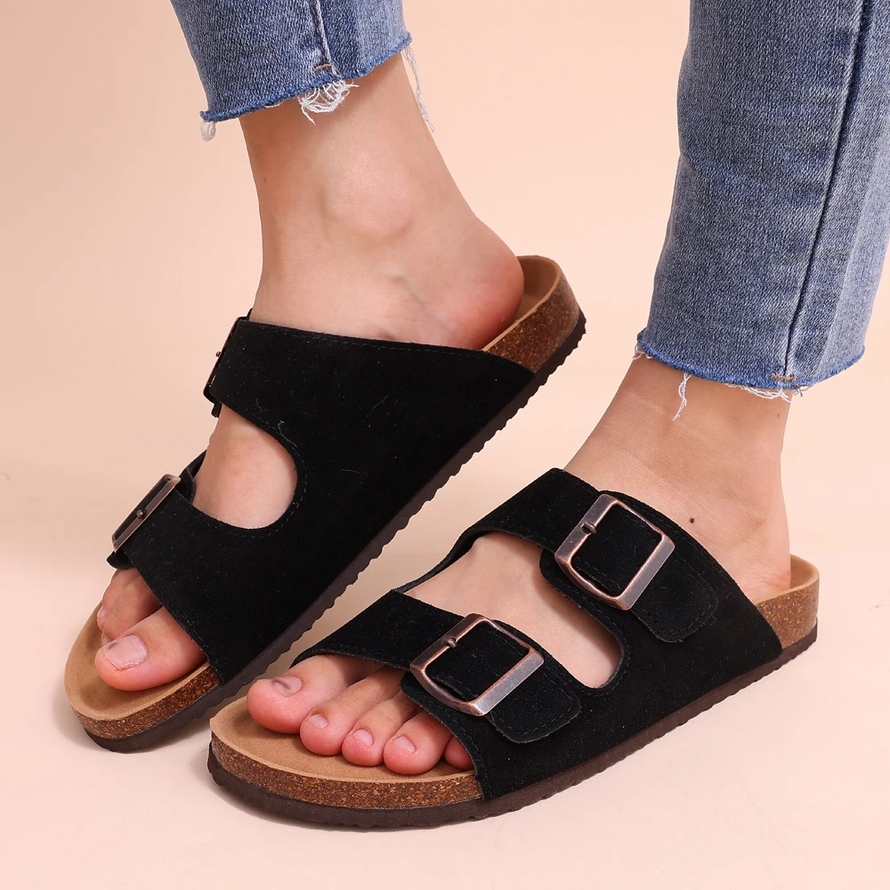 Orthopaedic Sandals with Cork Footbed | Superior Support-4-Brown-Nora Luxe