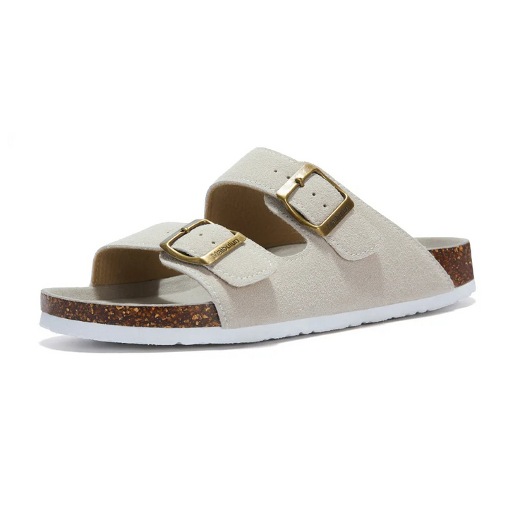 Orthopaedic Sandals with Cork Footbed | Superior Support-4-Cream-Nora Luxe