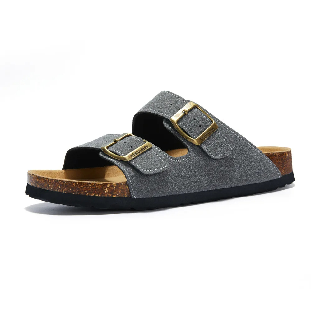 Orthopaedic Sandals with Cork Footbed | Superior Support-4-Gray-Nora Luxe