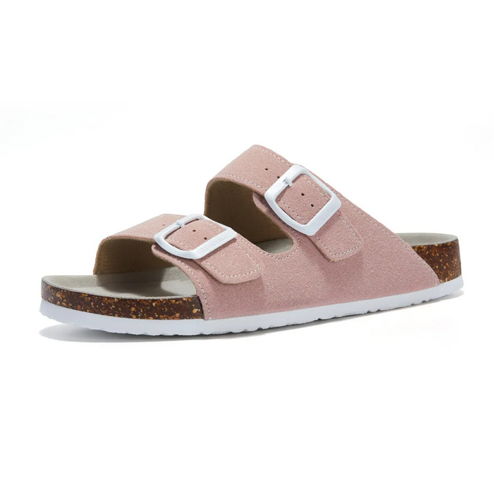 Orthopaedic Sandals with Cork Footbed | Superior Support-4-Pink-Nora Luxe