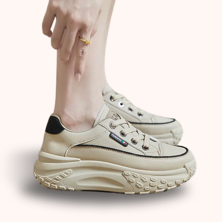 Orthopaedic Shoes for Daily Comfort - FlexiStep-Khaki-2.5-Nora Luxe