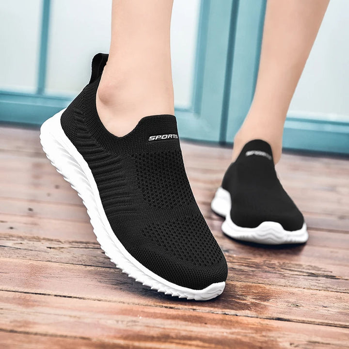 Orthopaedic Slip-On Shoes - VitalStep-Black and White-2.5-Nora Luxe