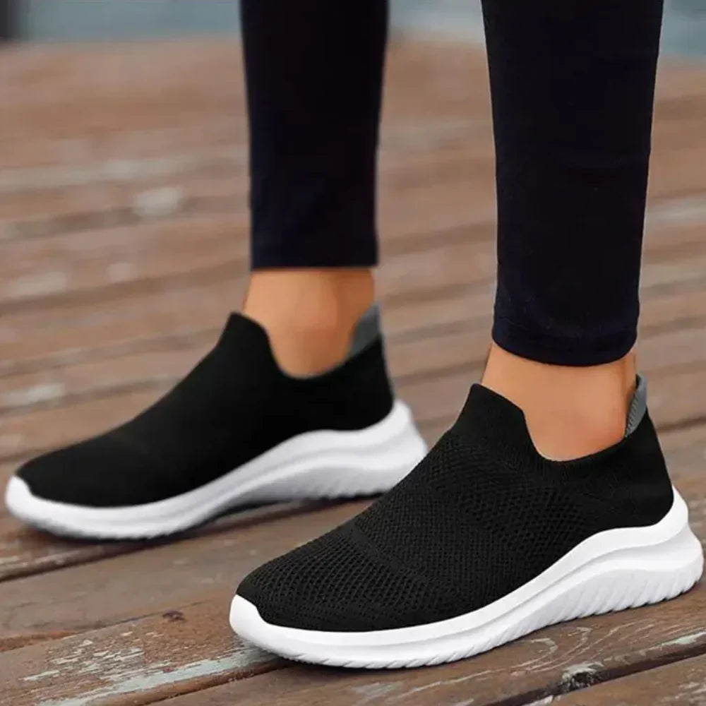 Orthopaedic Slip-On Sneakers | Ultimate Comfort | Stylish and Supportive-2-Black and White-Nora Luxe