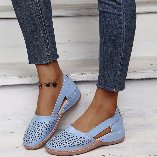 Orthopaedic Slip-ons with Cut-outs - Lena-Blue-4.5-The Livary