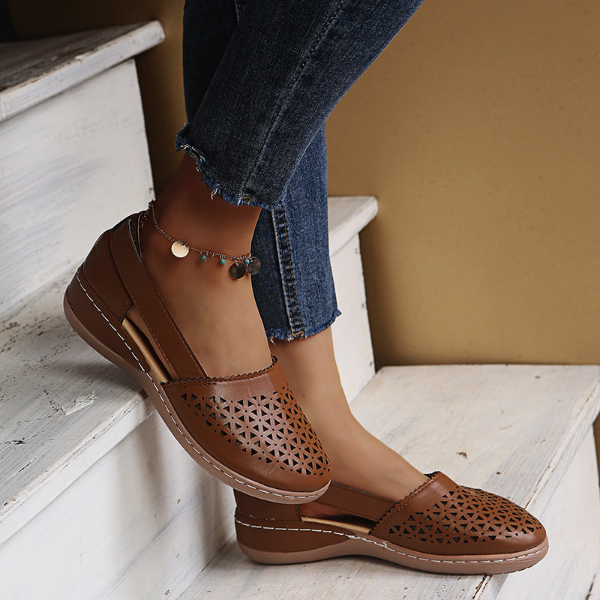 Orthopaedic Slip-ons with Cut-outs - Lena-Brown-4.5-The Livary