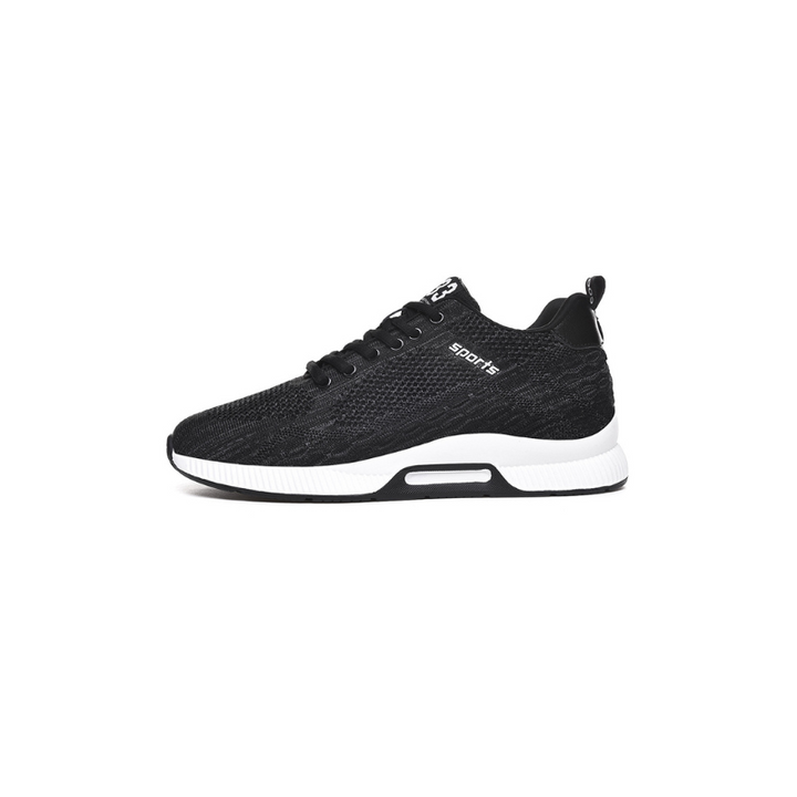 Orthopaedic Wedge Sneakers - Maxim-Black White-6-Nora Luxe