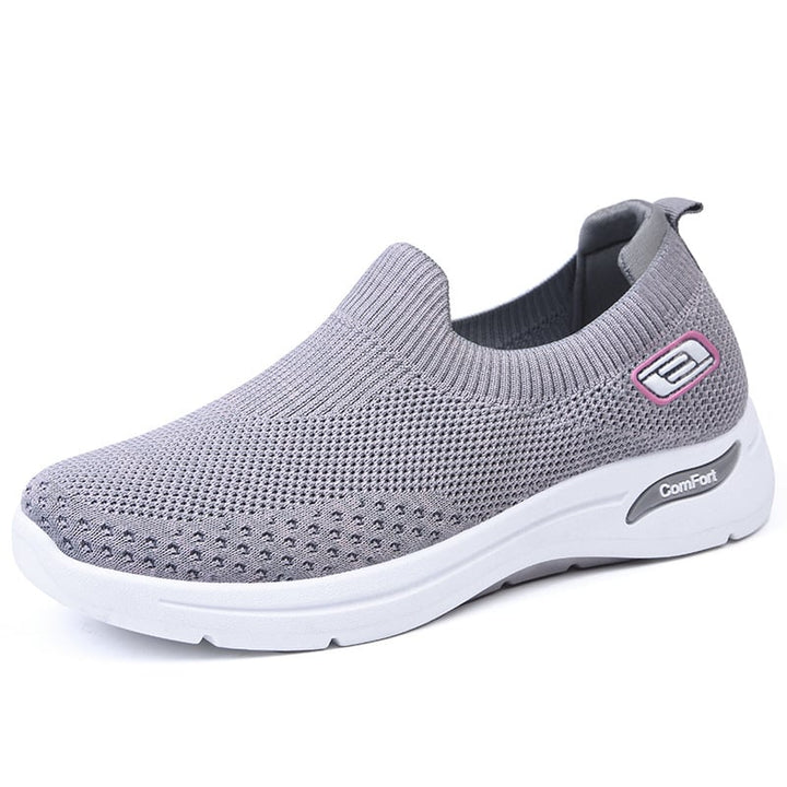 Orthopaedic Women's Cushion Sneakers - NovaStride-Grey-4.5-The Livary
