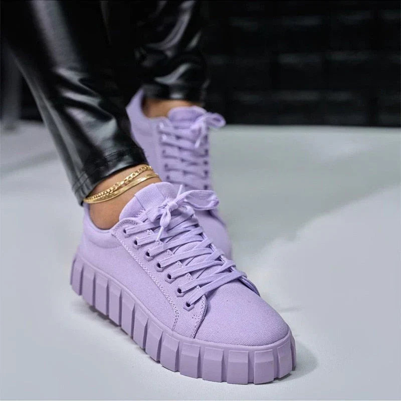 Orthopaedic Women's Sports Shoes with Platform Sole - Mira-Purple-5-The Livary