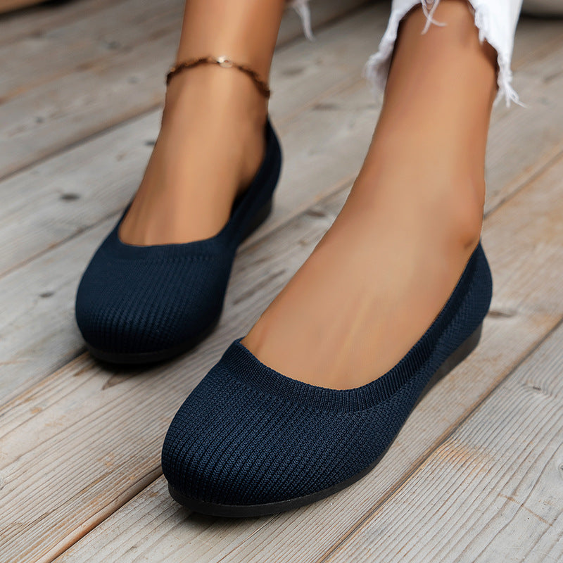 Orthopedic ladies' ballerinas with comfort sole & classic design – Mia-Navy blue-4-Nora Luxe