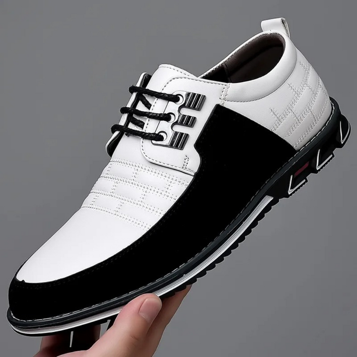 Orthopedic Leather Men's Shoes - GentleStep-White-6-Nora Luxe