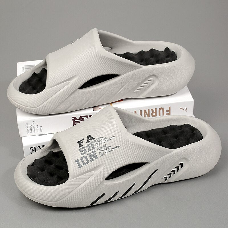 Orthopedic Massage Slippers | Pain Relief | Arch Support-3-Grey Black-Nora Luxe