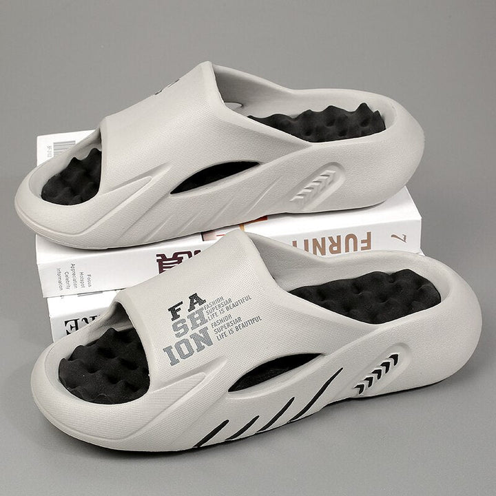 Orthopedic Massage Slippers | Pain Relief | Arch Support-3-Grey Black-Nora Luxe