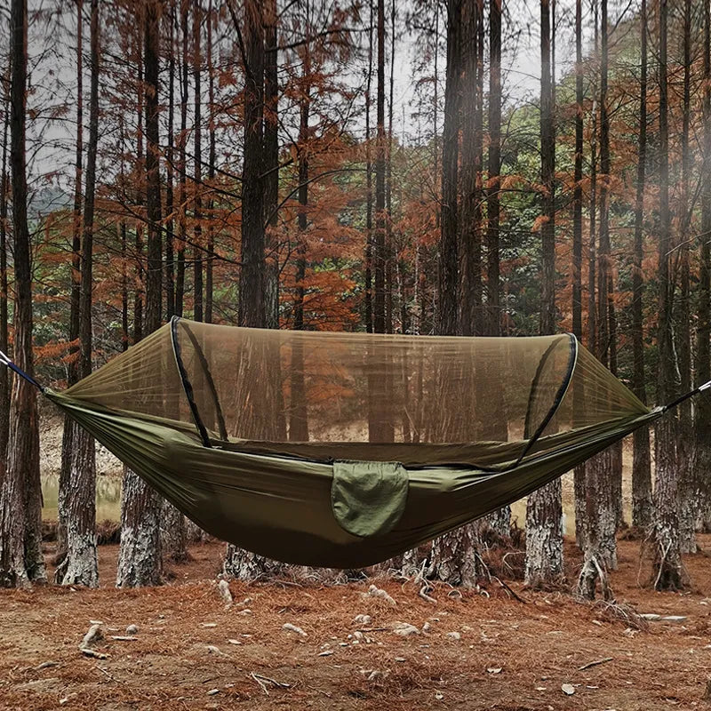 Outdoor Hammock with Mosquito Net - SkyNest-Olive green-Nora Luxe