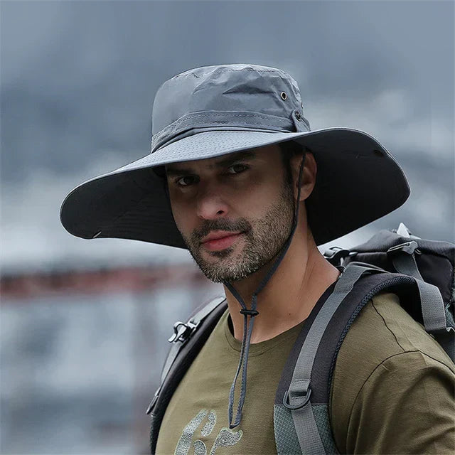Outdoor Summer Hat with Chin Strap and Water-Repellent Fabric – Ranger-Light grey-State of Style