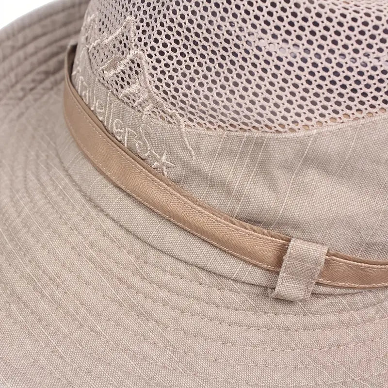 Outdoor Sun Hat with Adjustable Straps and Wide Brim – Solantra-Khaki-State of Style