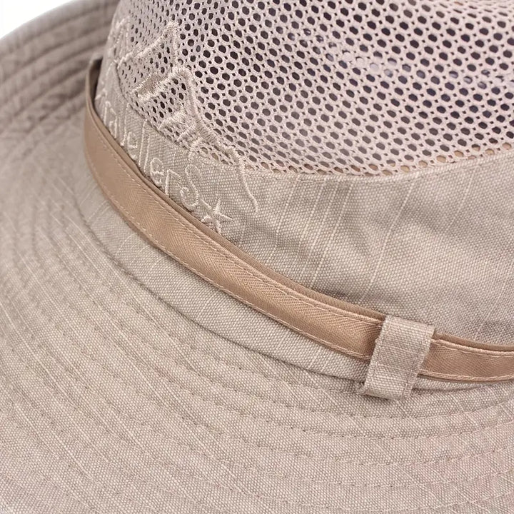 Outdoor Sun Hat with Adjustable Straps and Wide Brim – Solantra-Khaki-State of Style
