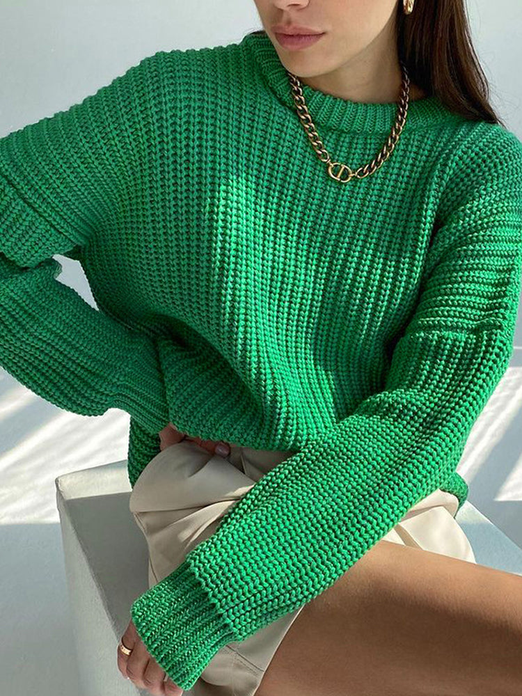 Oversized Chunky Knitted Sweater for Women - Amara-Blue-S-Nora Luxe