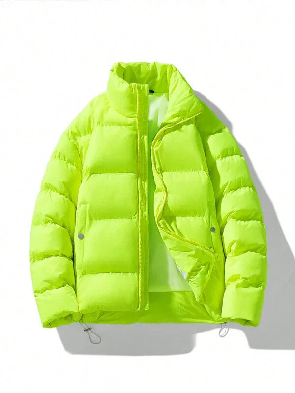 Oversized Fluorescent Men's Winter Jacket - Vigoro-Green-S-Nora Luxe