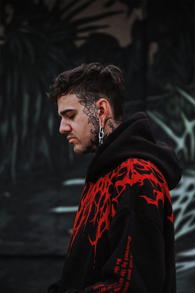 Oversized Heavy Hoodie with Print – Damon-S-Nora Luxe