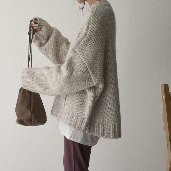 Oversized Knitted Sweater - AutumnComfort-S-Nora Luxe
