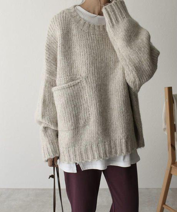 Oversized Knitted Sweater - AutumnComfort-S-Nora Luxe