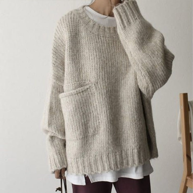 Oversized Knitted Sweater - AutumnComfort-S-Nora Luxe