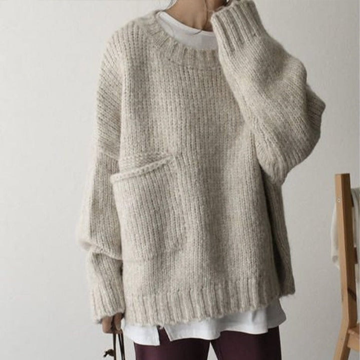 Oversized Knitted Sweater - AutumnComfort-S-Nora Luxe