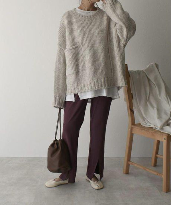 Oversized Knitted Sweater - AutumnComfort-S-Nora Luxe