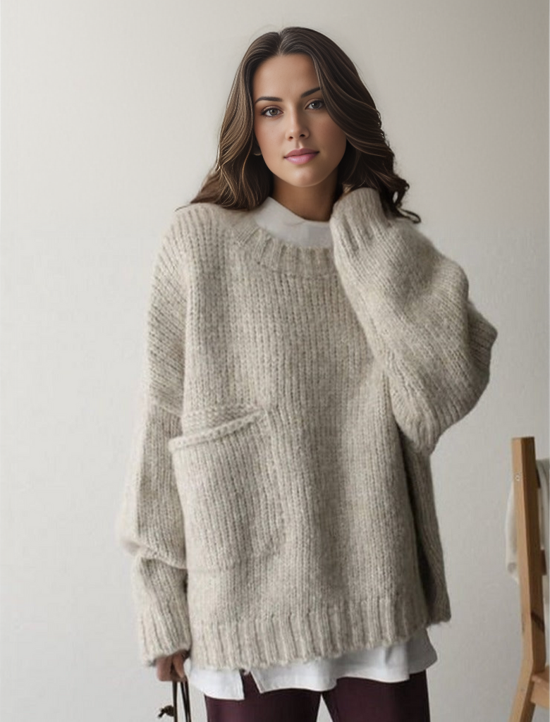 Oversized Knitted Sweater - AutumnComfort-S-Nora Luxe