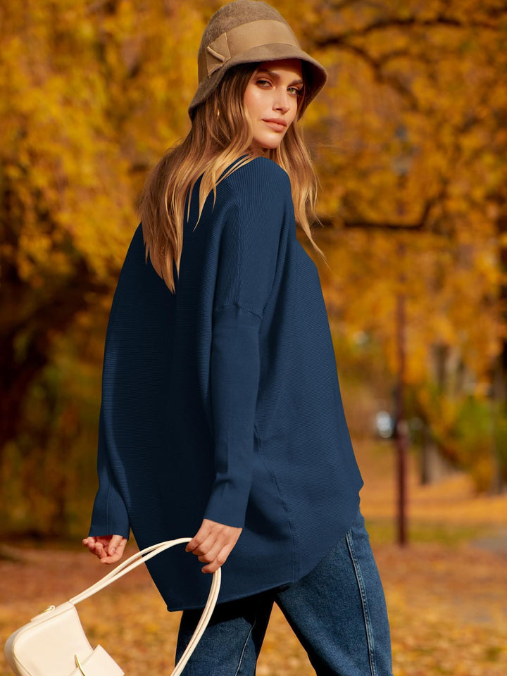 Oversized Ladies Sweater - Sophie-Marine Blue-S-Nora Luxe