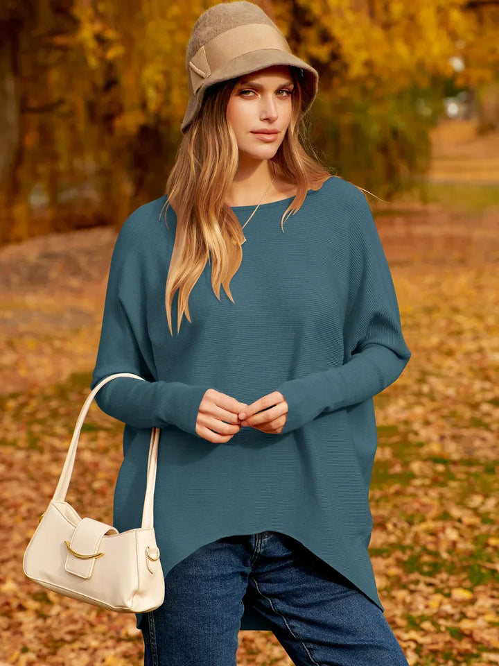 Oversized Ladies Sweater - Sophie-Sky Blue-S-Nora Luxe