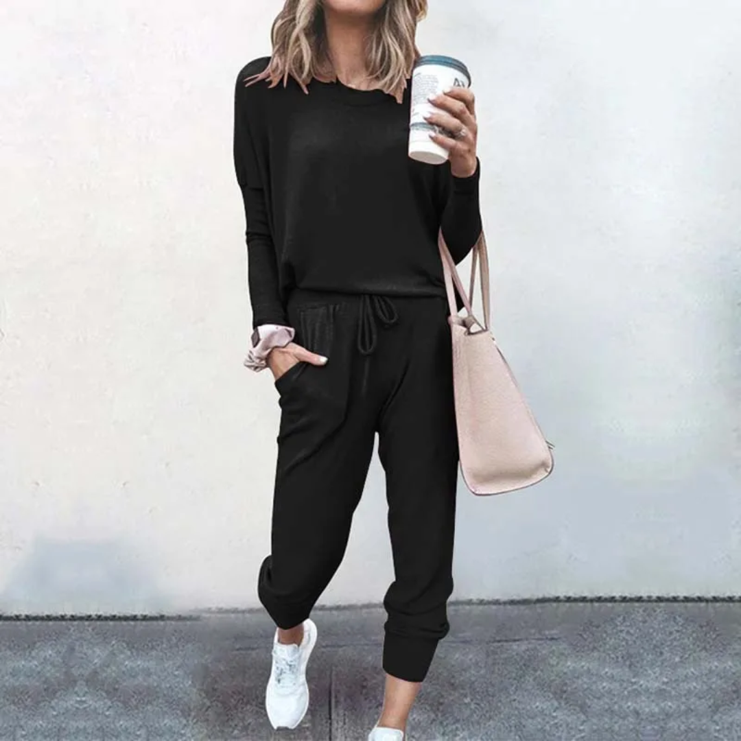 Oversized Ladies Tracksuit - Velana-black-1-S-Nora Luxe