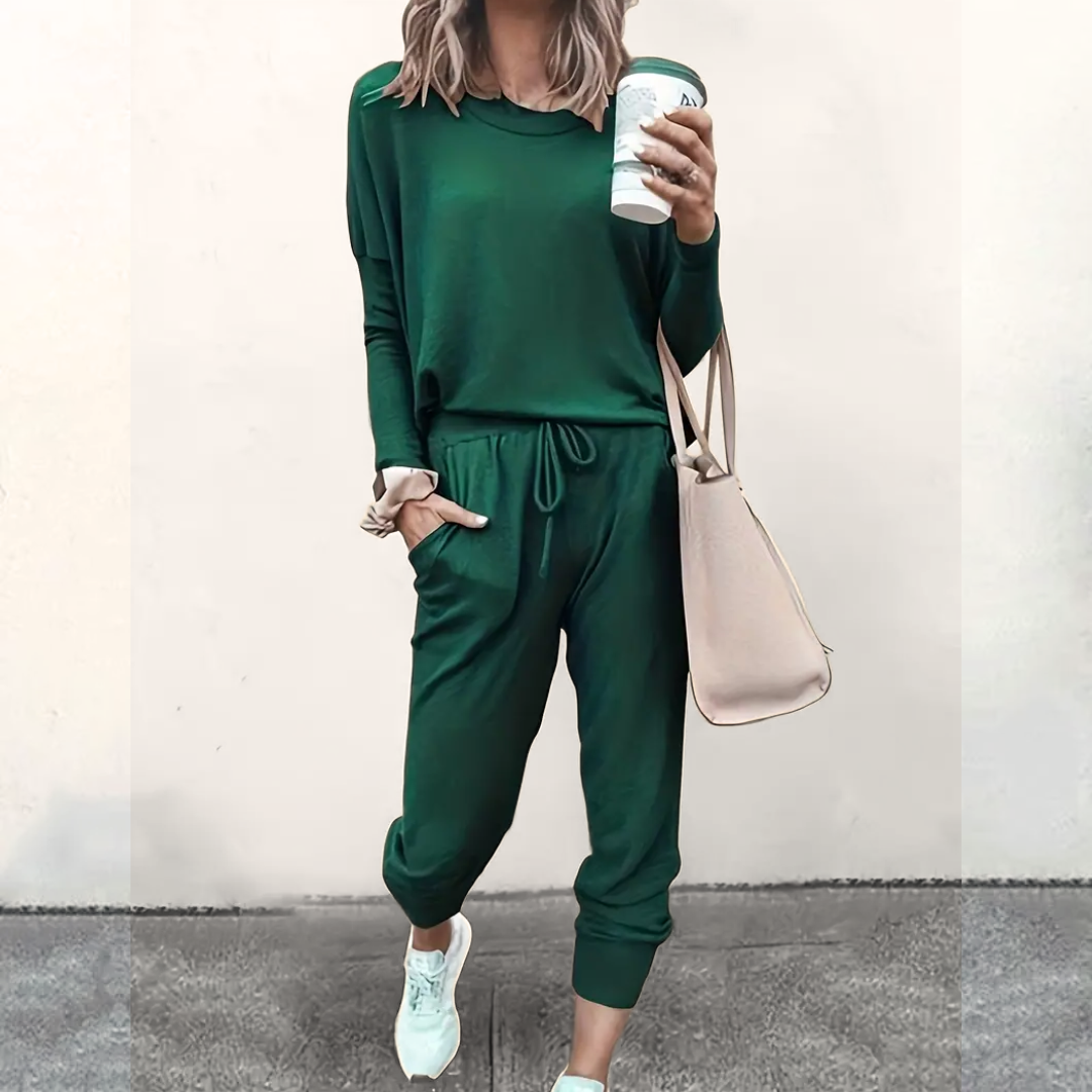 Oversized Ladies Tracksuit - Velana-green-S-Nora Luxe
