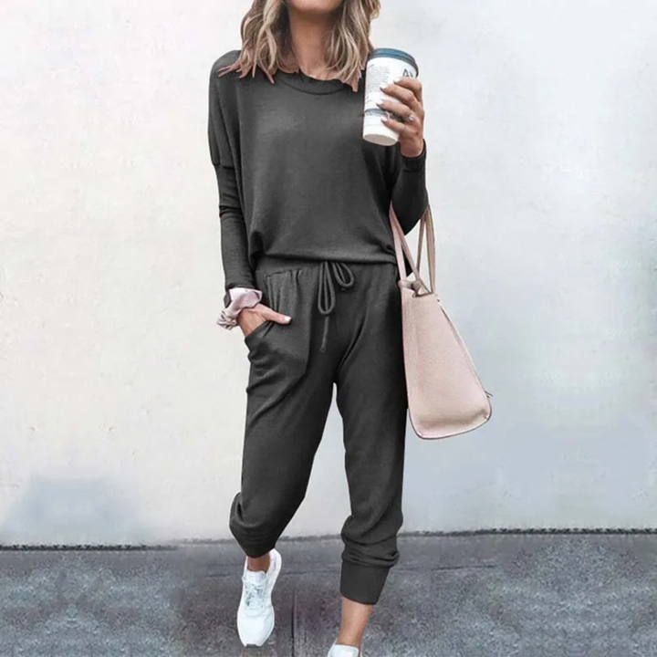 Oversized Ladies Tracksuit - Velana-grey-S-Nora Luxe