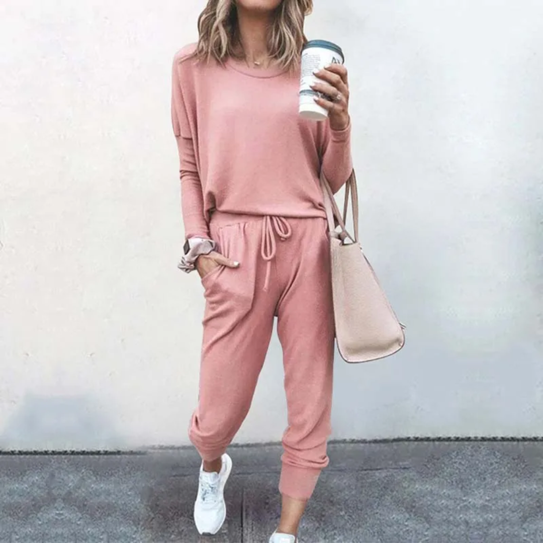 Oversized Ladies Tracksuit - Velana-pink-S-Nora Luxe