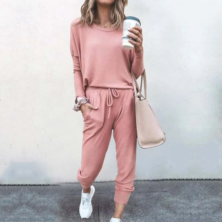 Oversized Ladies Tracksuit - Velana-pink-S-Nora Luxe