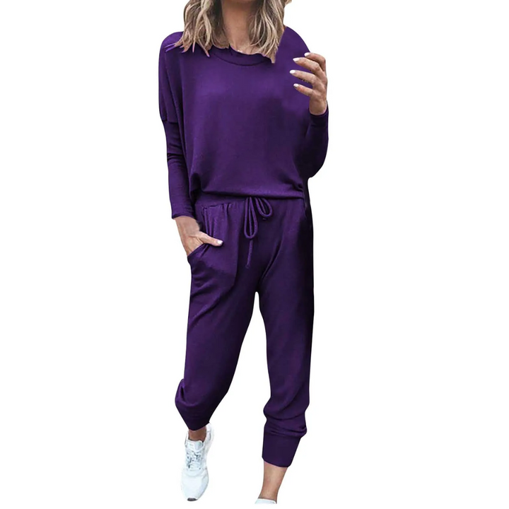 Oversized Ladies Tracksuit - Velana-purple-S-Nora Luxe