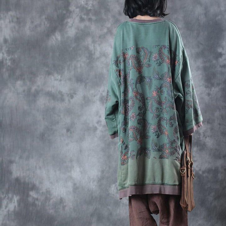 Oversized Midi Dress with O-Neck - Ameline-Nora Luxe