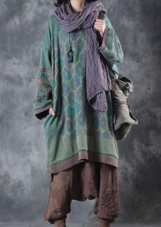 Oversized Midi Dress with O-Neck - Ameline-Nora Luxe