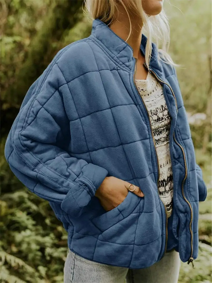 Oversized Padded Intermediate Jacket - Eliza-Dark blue-S-Nora Luxe